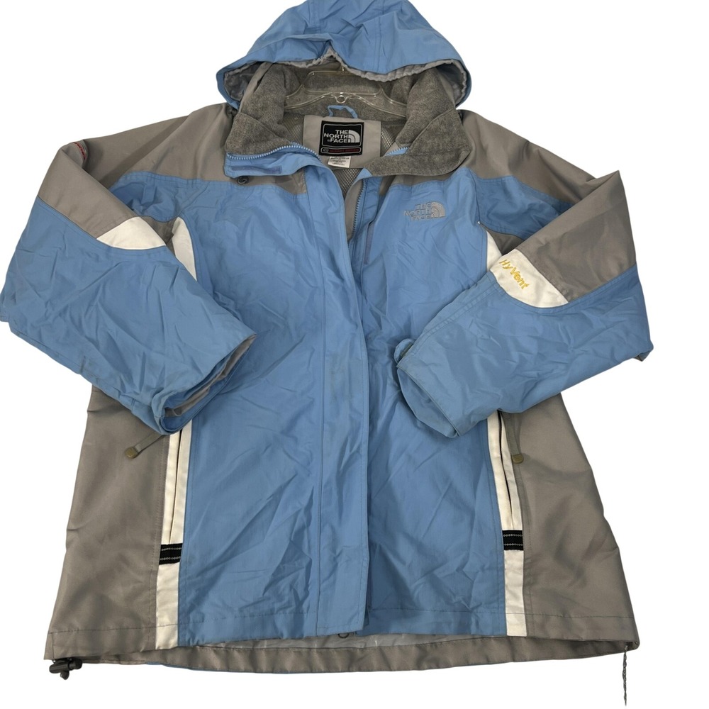 The North Face HyVent Summit Series Jacket Mens XXL Blue Gray Hooded Ski Shell